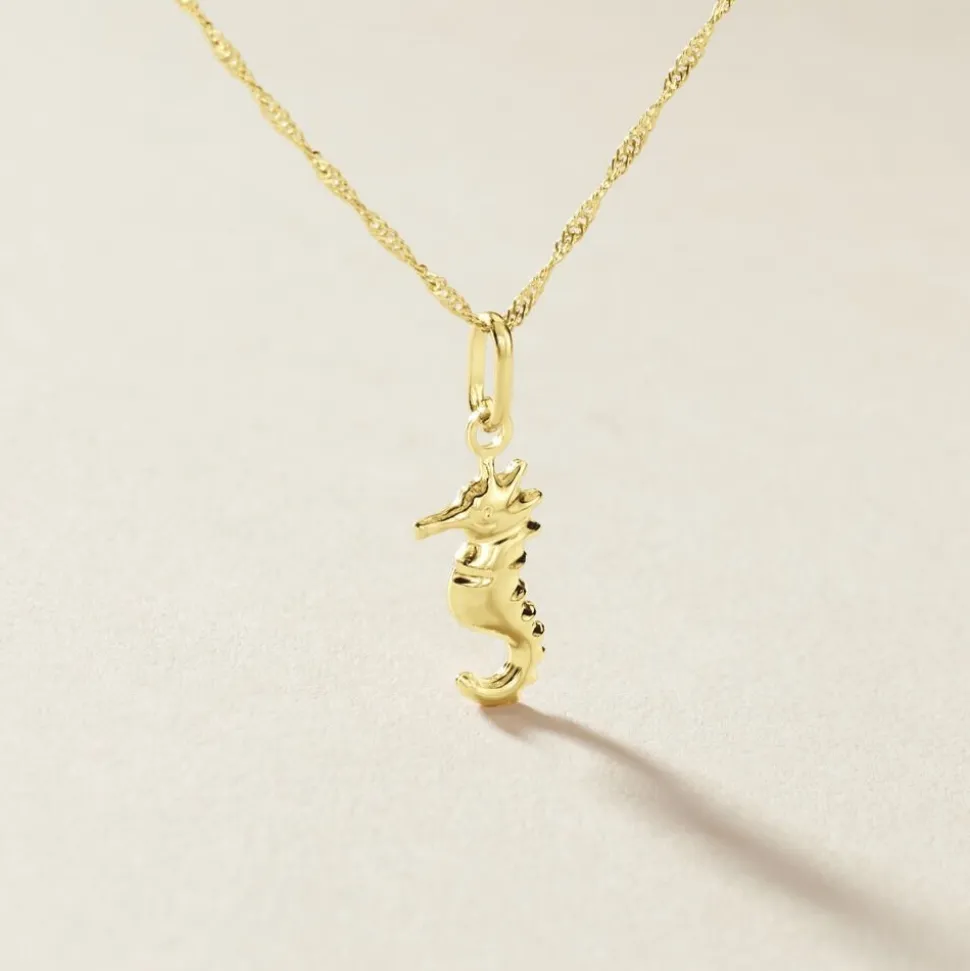 Pendentif Illide Hippocampe Or Jaune