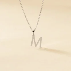 Pendentif Ionia Lettre Or Blanc