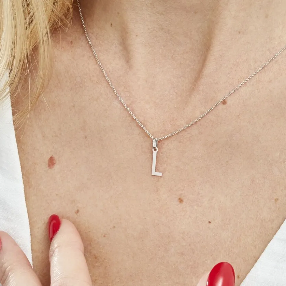 Pendentif Ionia Lettre Or Blanc