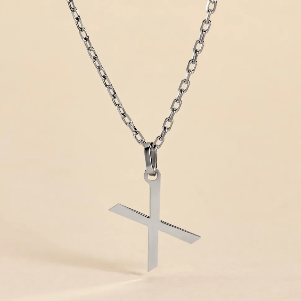 Pendentif Ionia Lettre Or Blanc