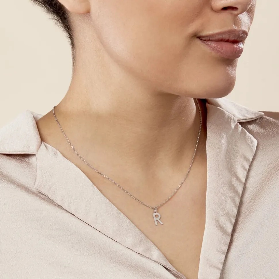 Pendentif Ionia Lettre Or Blanc