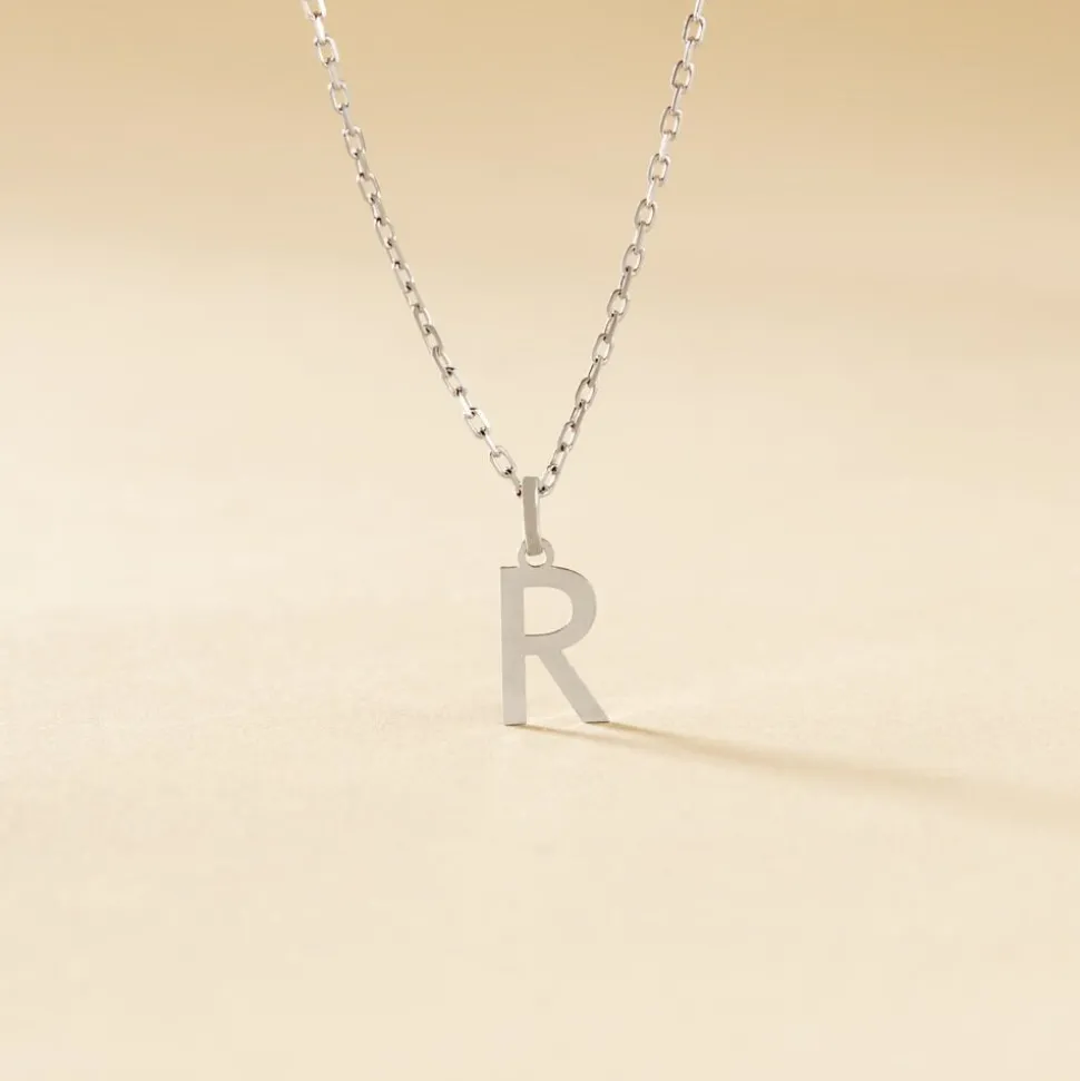 Pendentif Ionia Lettre Or Blanc