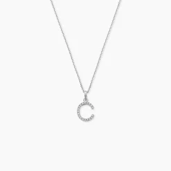 Pendentif Klementine Or Blanc Oxyde De Zirconium