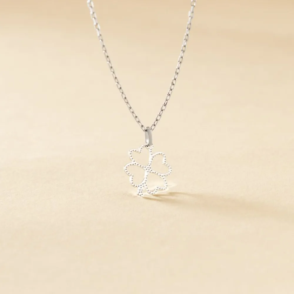 Marc Orian Pendentifs|Pendentifs > Pendentif Koulmia Trefle Diamante Or Blanc