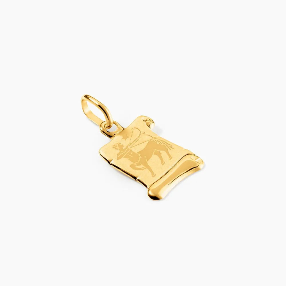 Marc Orian Pendentifs|Pendentifs Personnalisés > Pendentif Lamie Zodiaque Parchemin Or Jaune
