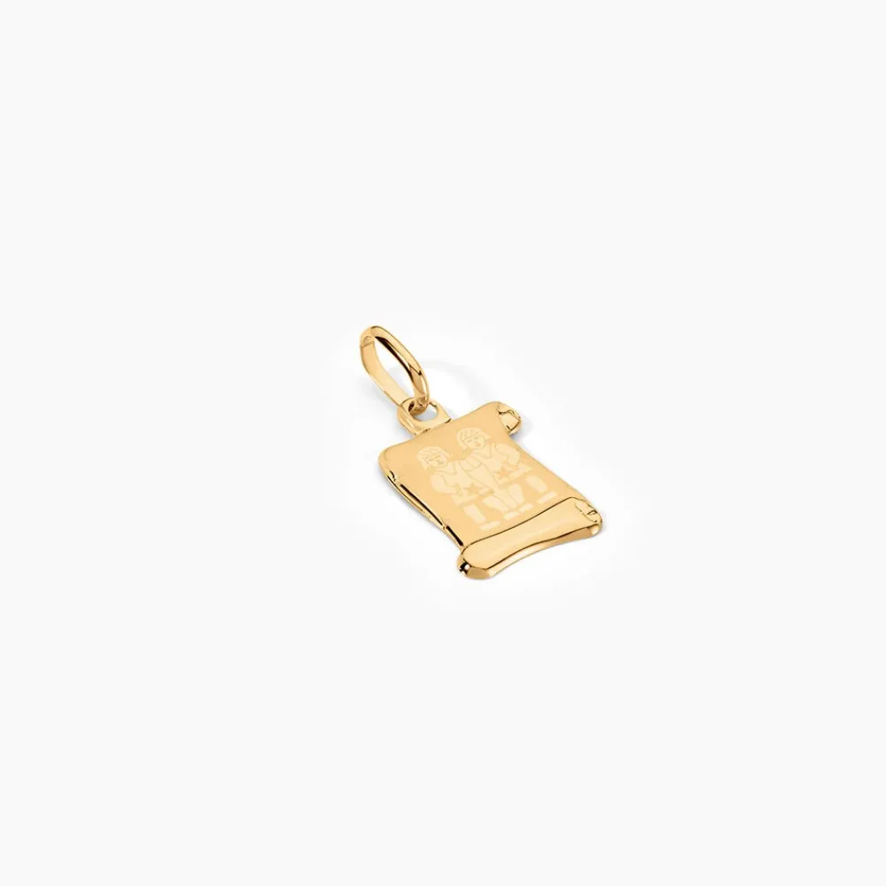 Marc Orian Pendentifs|Pendentifs Personnalisés > Pendentif Lamie Zodiaque Parchemin Or Jaune