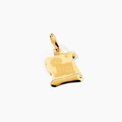 Marc Orian Pendentifs|Pendentifs Personnalisés > Pendentif Lamie Zodiaque Parchemin Or Jaune