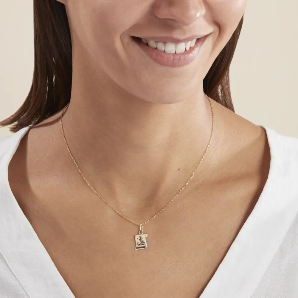 Marc Orian Pendentifs|Pendentifs Personnalisés > Pendentif Lamie Zodiaque Parchemin Or Jaune