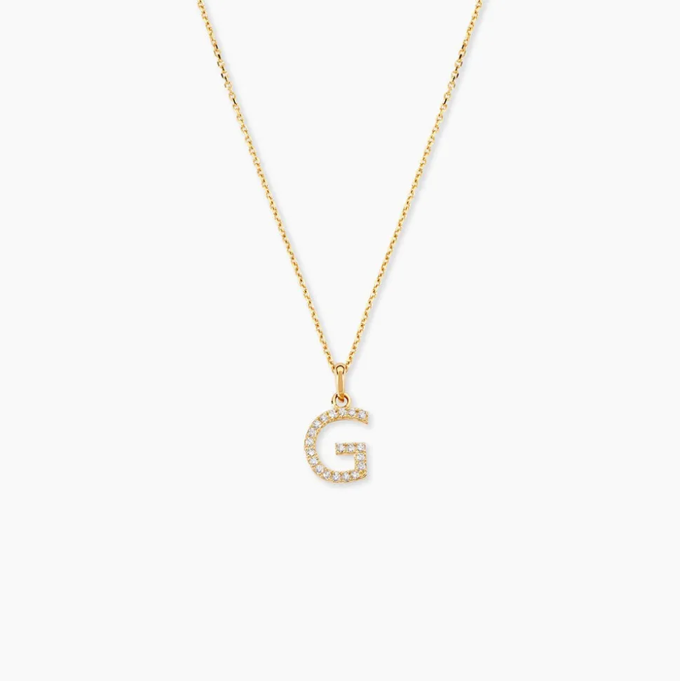 Pendentif Lettre G Or Jaune Oxyde