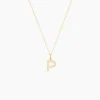 Pendentif Lettre P Or Jaune Oxyde