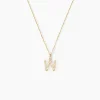 Pendentif Lettre W Or Jaune Oxyde