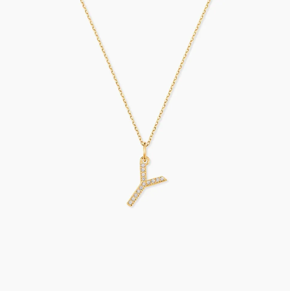 Pendentif Lettre Y Or Jaune Oxyde