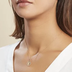 Marc Orian Bijoux Zirconium|Pendentifs > Pendentif Mary Vierge Rond Diamante Or Jaune Oxyde De Zirconium