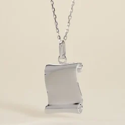 Marc Orian Pendentifs|Pendentifs Personnalisés > Pendentif Parchemin Argent Blanc