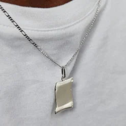 Marc Orian Pendentifs|Pendentifs Personnalisés > Pendentif Parchemin Argent Blanc