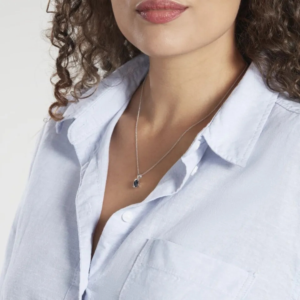 Pendentif Prudencia Or Blanc Saphir