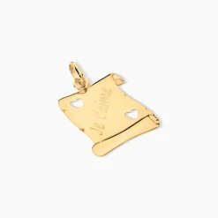 Marc Orian Pendentifs|Pendentifs Personnalisés > Pendentif Sirona Parchemin Message Or Jaune