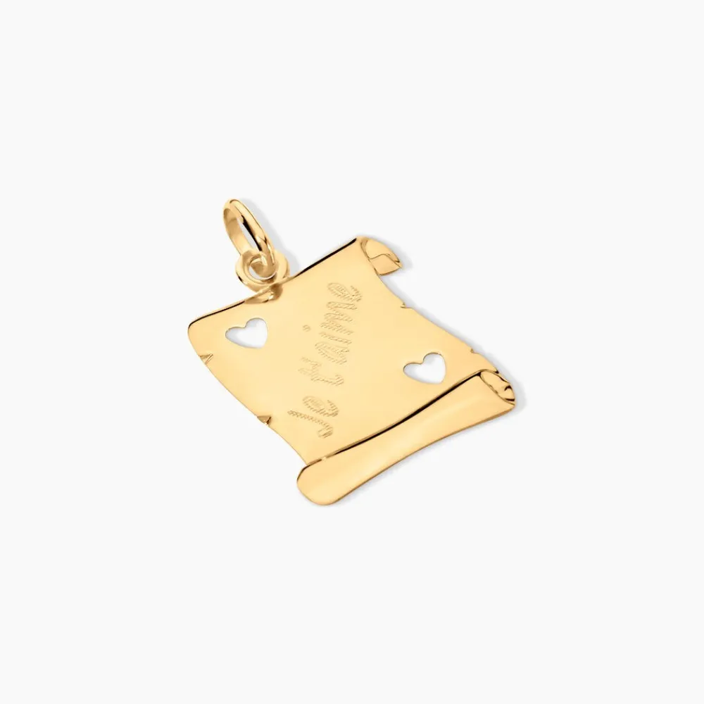 Marc Orian Pendentifs|Pendentifs Personnalisés > Pendentif Sirona Parchemin Message Or Jaune