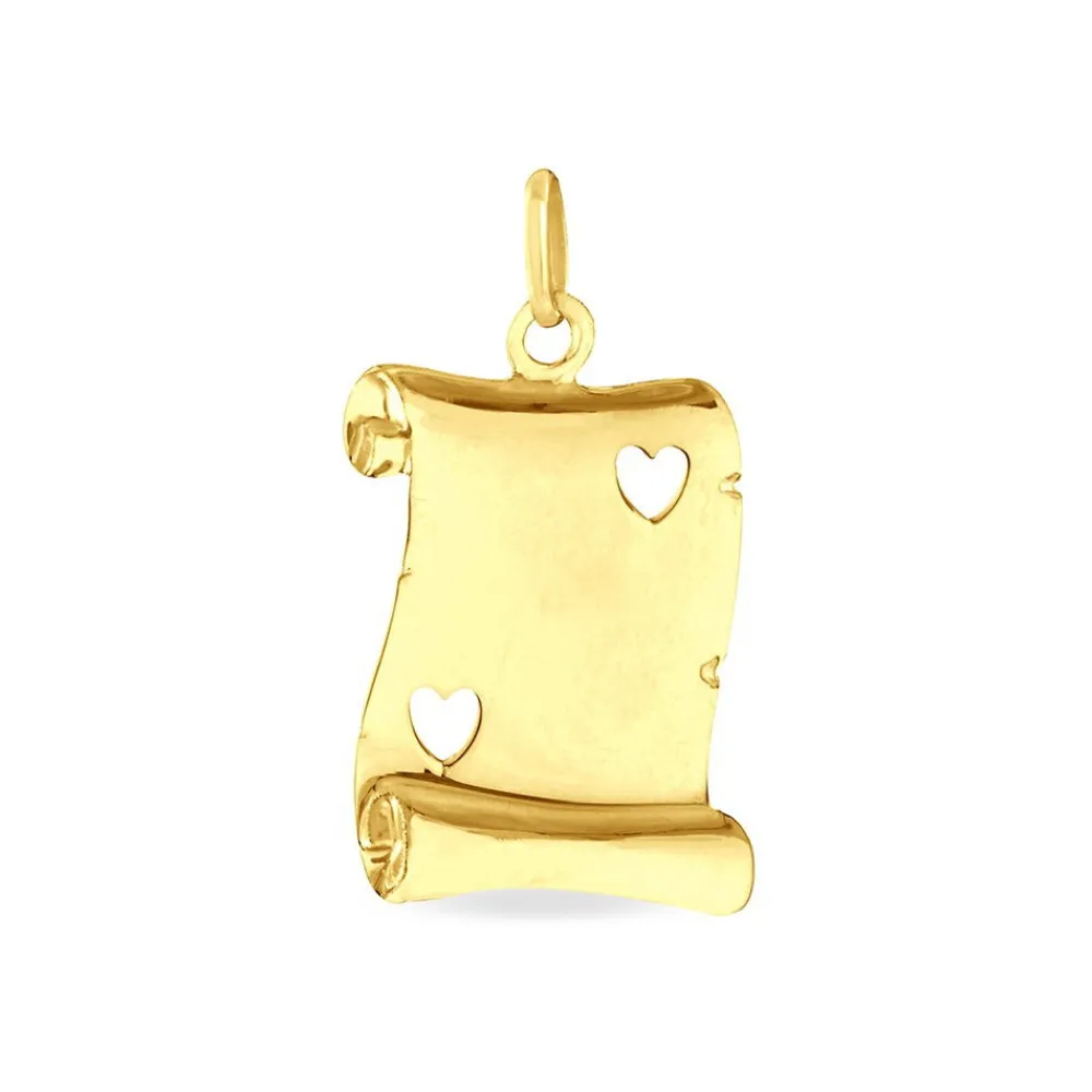 Marc Orian Pendentifs|Pendentifs Personnalisés > Pendentif Sirona Parchemin Message Or Jaune