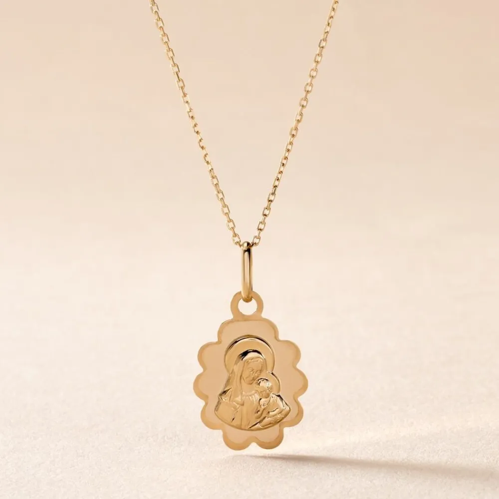 Marc Orian Pendentifs|Pendentifs Personnalisés > Pendentif Vierge Nuage Or Jaune