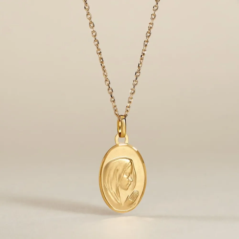 Marc Orian Pendentifs|Pendentifs Personnalisés > Pendentif Vierge Ovale Or Jaune