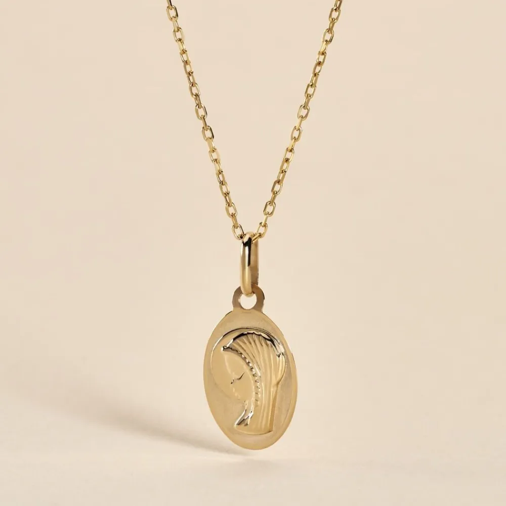 Marc Orian Pendentifs|Pendentifs Personnalisés > Pendentif Vierge Ovale Or Jaune