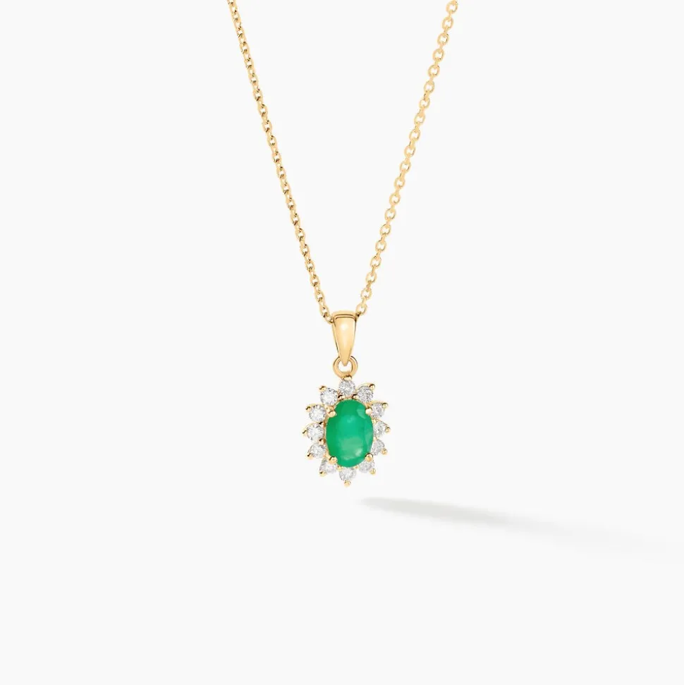 Pendentif Vladimir Or Jaune Emeraude Diamants