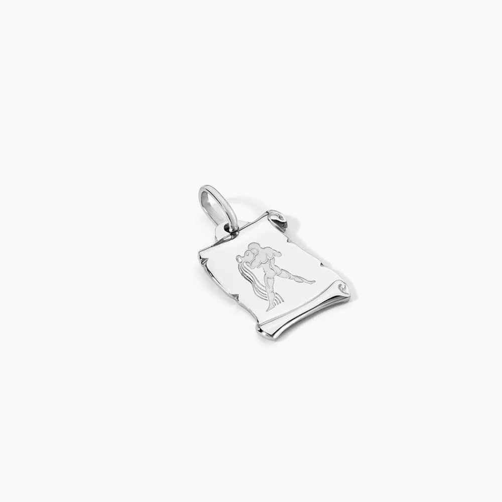 Marc Orian Pendentifs|Pendentifs Personnalisés > Pendentif Zodiaque Parchemin Argent Blanc