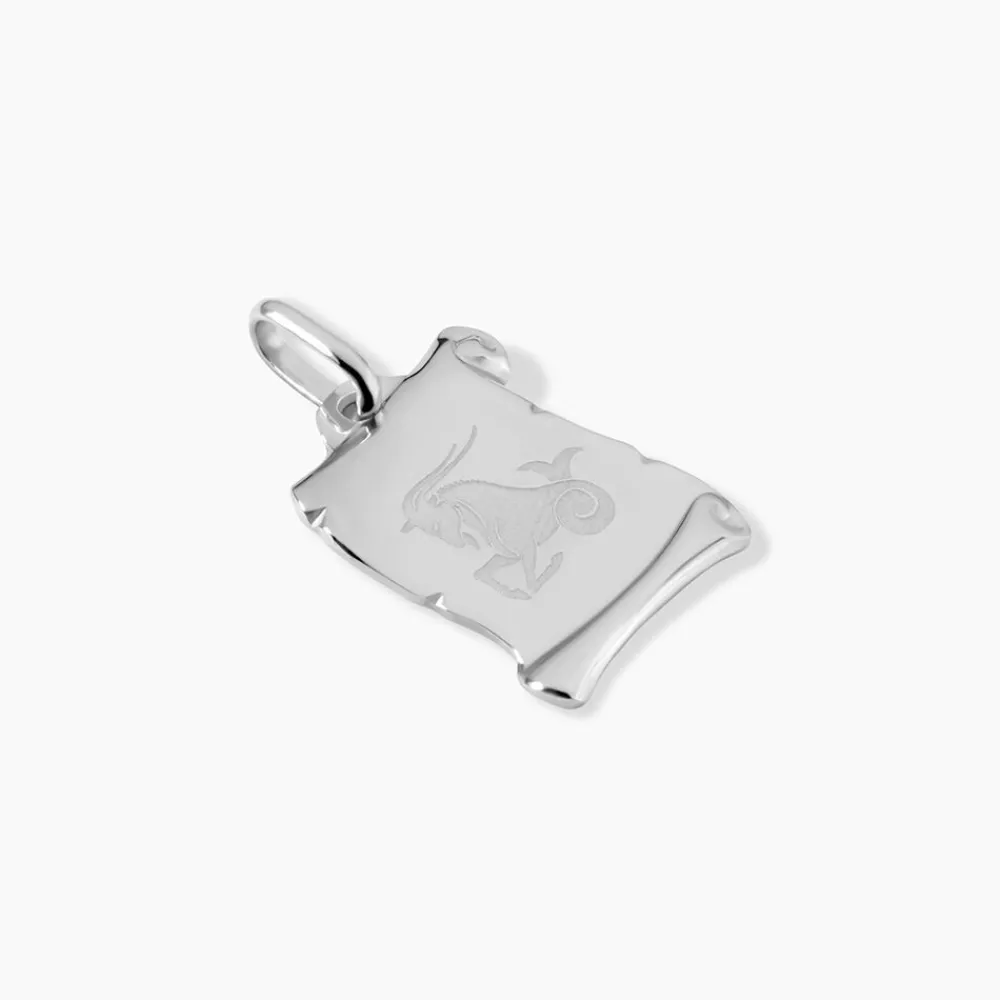Marc Orian Pendentifs|Pendentifs Personnalisés > Pendentif Zodiaque Parchemin Argent Blanc