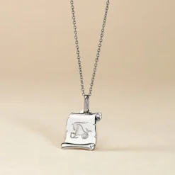 Marc Orian Pendentifs|Pendentifs Personnalisés > Pendentif Zodiaque Parchemin Argent Blanc