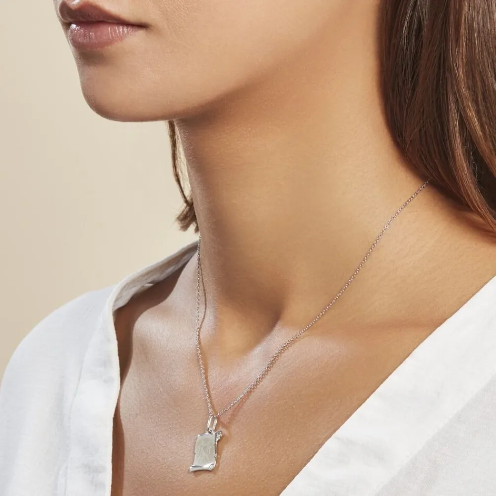 Marc Orian Pendentifs|Pendentifs Personnalisés > Pendentif Zodiaque Parchemin Argent Blanc