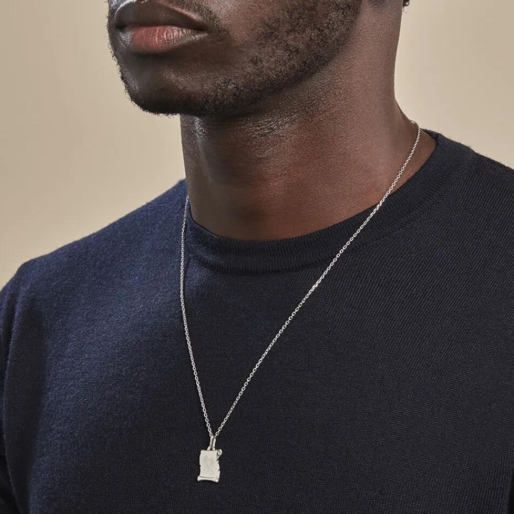 Marc Orian Pendentifs|Pendentifs Personnalisés > Pendentif Zodiaque Parchemin Argent Blanc