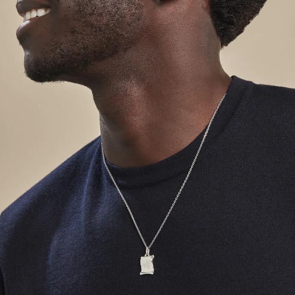 Marc Orian Pendentifs|Pendentifs Personnalisés > Pendentif Zodiaque Parchemin Argent Blanc