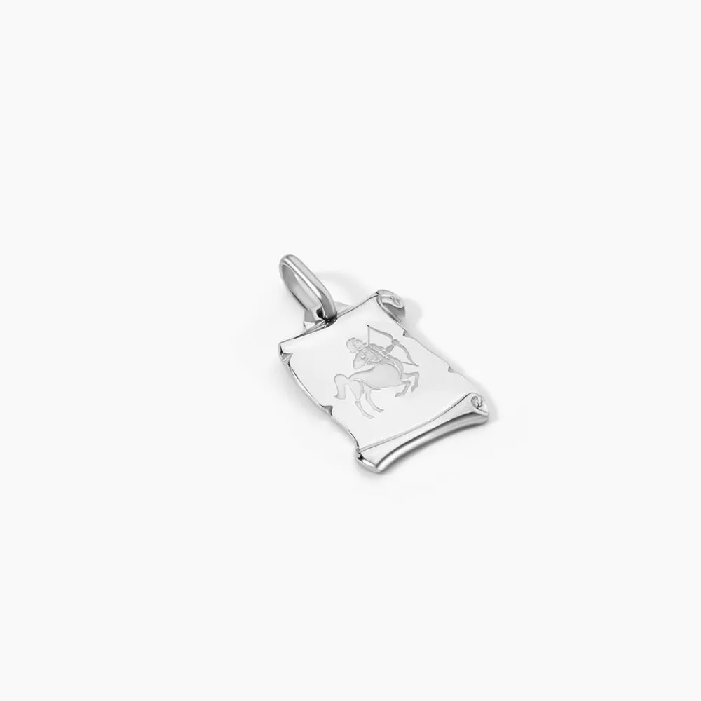 Marc Orian Pendentifs|Pendentifs Personnalisés > Pendentif Zodiaque Parchemin Argent Blanc