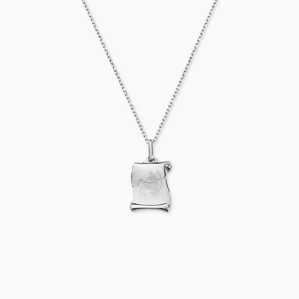 Marc Orian Pendentifs|Pendentifs Personnalisés > Pendentif Zodiaque Parchemin Argent Blanc