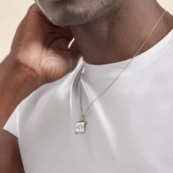 Pendentif Zodiaque Parchemin Argent Blanc