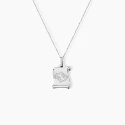 Pendentif Zodiaque Parchemin Argent Blanc