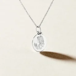 Marc Orian Pendentifs|Pendentifs Personnalisés > Pendentif Zodiaque Rond Argent Blanc