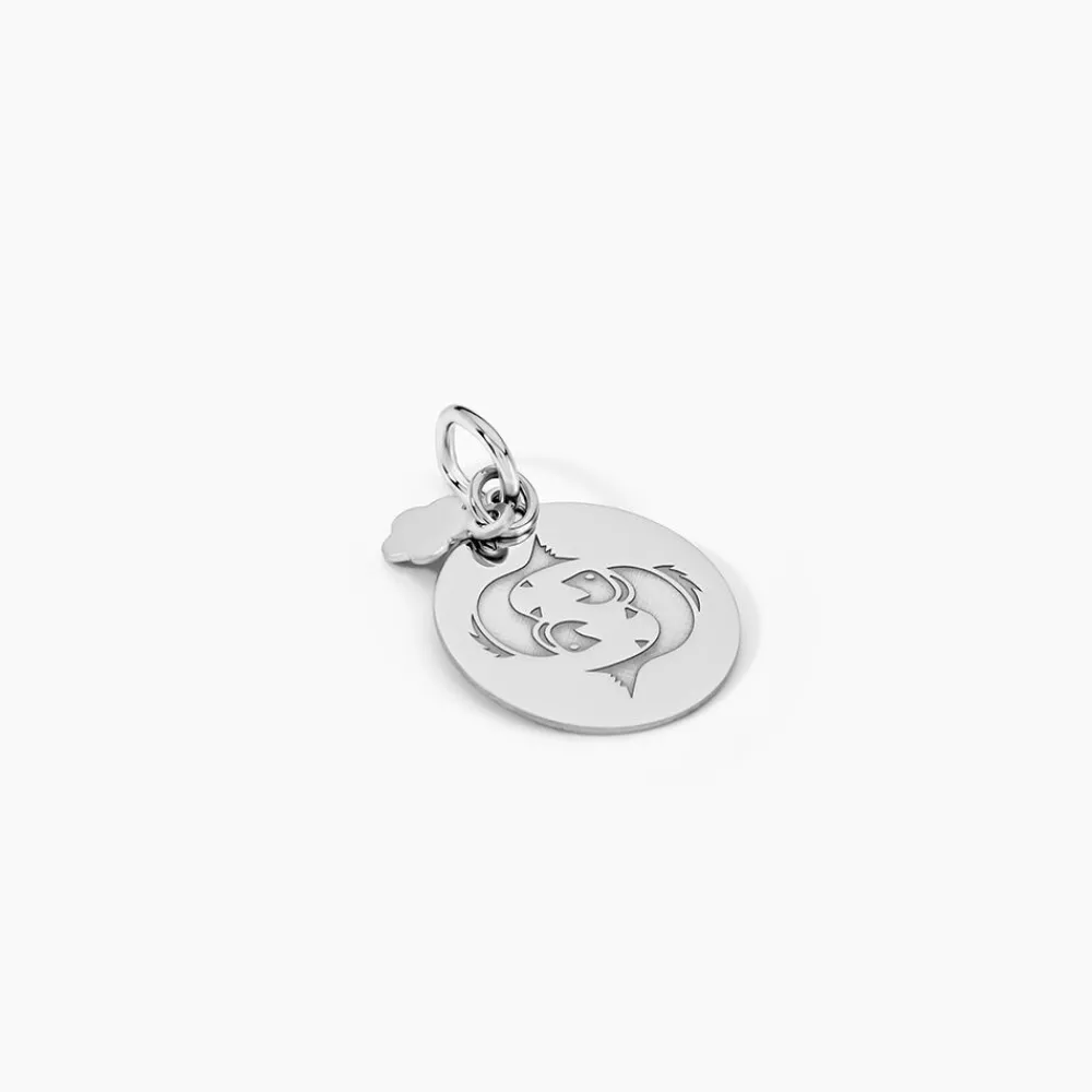 Marc Orian Pendentifs|Pendentifs Personnalisés > Pendentif Zodiaque Rond Argent Blanc