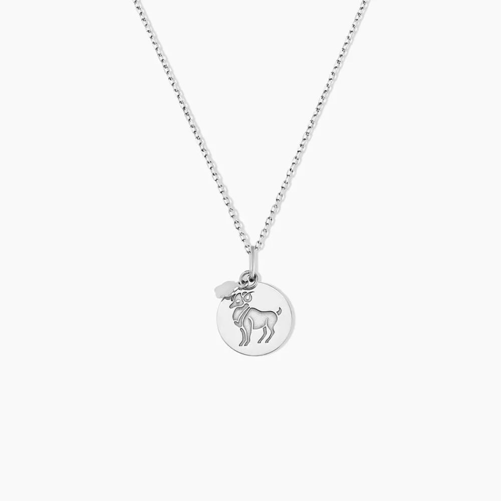 Marc Orian Pendentifs|Pendentifs Personnalisés > Pendentif Zodiaque Rond Argent Blanc