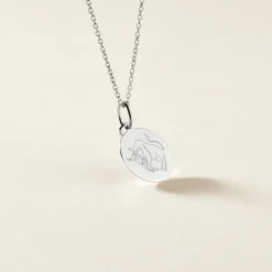 Marc Orian Pendentifs|Pendentifs Personnalisés > Pendentif Zodiaque Rond Argent Blanc