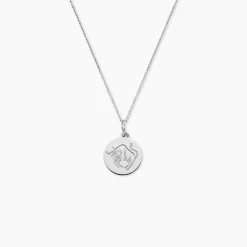 Marc Orian Pendentifs|Pendentifs Personnalisés > Pendentif Zodiaque Rond Argent Blanc