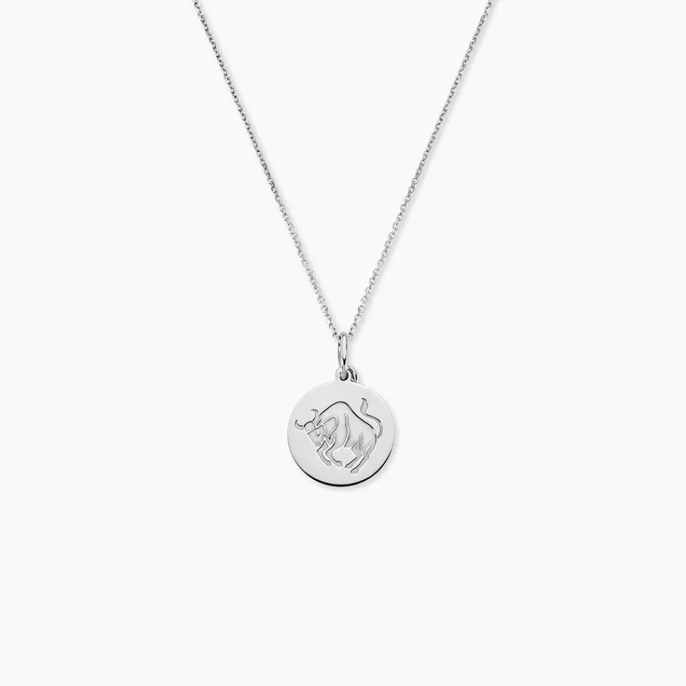 Marc Orian Pendentifs|Pendentifs Personnalisés > Pendentif Zodiaque Rond Argent Blanc