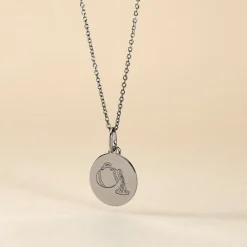 Marc Orian Pendentifs|Pendentifs Personnalisés > Pendentif Zodiaque Rond Argent Blanc