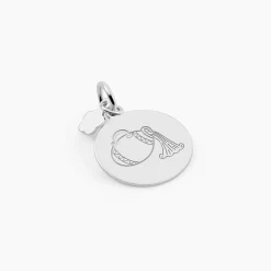 Marc Orian Pendentifs|Pendentifs Personnalisés > Pendentif Zodiaque Rond Argent Blanc