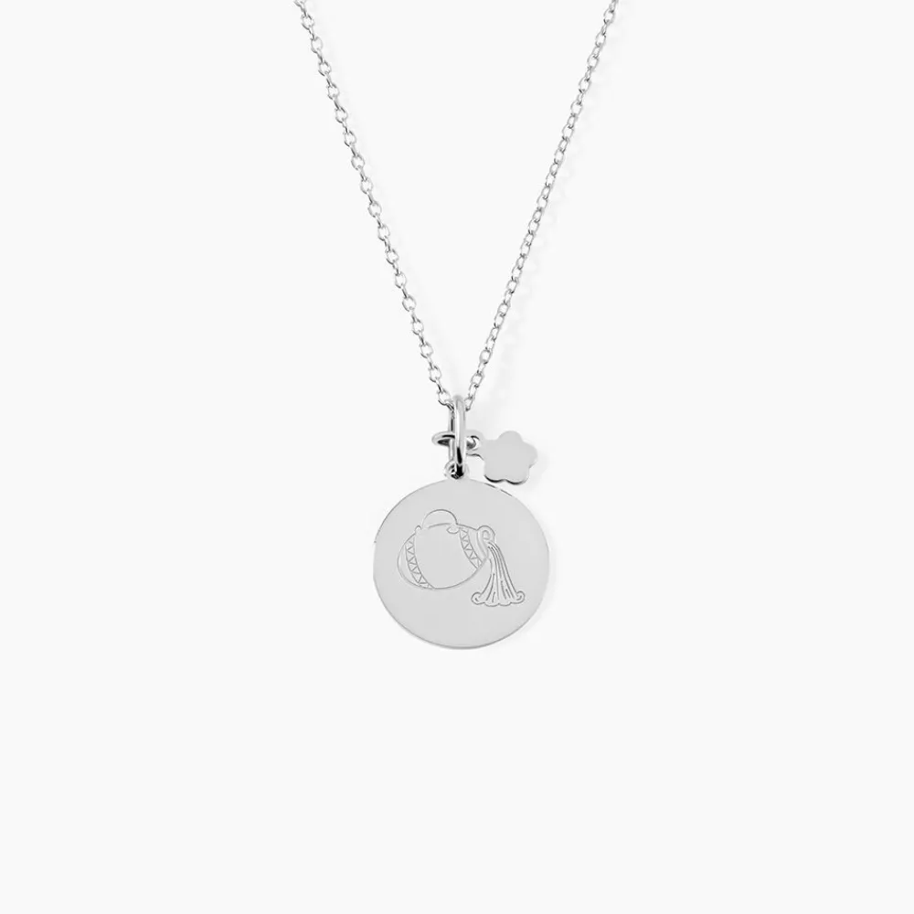 Marc Orian Pendentifs|Pendentifs Personnalisés > Pendentif Zodiaque Rond Argent Blanc