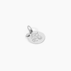 Pendentif Zodiaque Rond Argent Blanc