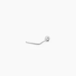 Piercing De Nez Fethi Serti Clos Or Blanc Oxyde De Zirconium