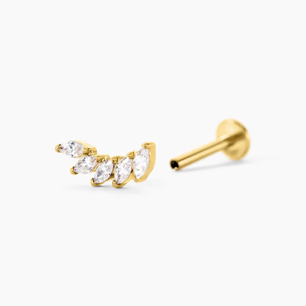 Marc Orian Piercings D'Oreilles|Boucles D'Oreilles > Piercing D'hélix Alicante Acier Jaune Cristal