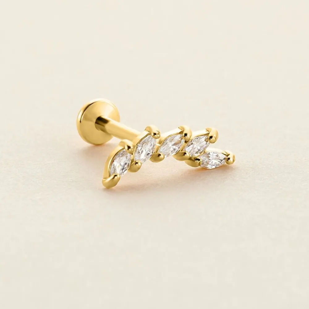 Marc Orian Piercings D'Oreilles|Boucles D'Oreilles > Piercing D'hélix Alicante Acier Jaune Cristal